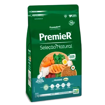 Racao Premier Selecao Natural Gatos Filhotes Frango 1.5kg lateral